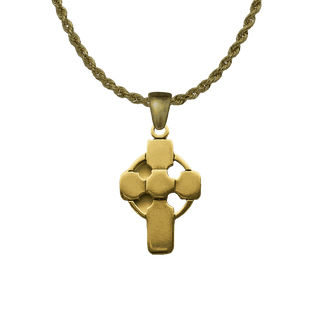 Vintage Yellow Bronze Simple Celtic Cross
