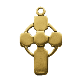 Vintage Yellow Bronze Simple Celtic Cross