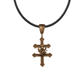 Vintage Bronze Cross of Lorraine with Thistle