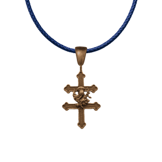 Vintage Bronze Cross of Lorraine with Thistle