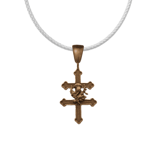 Vintage Bronze Cross of Lorraine with Thistle
