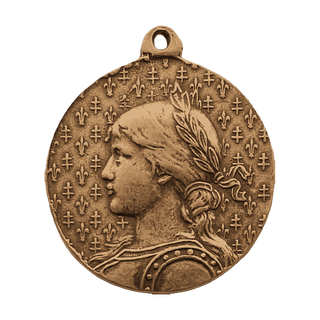 Vintage Bronze St. Joan of Arc Medal, Large