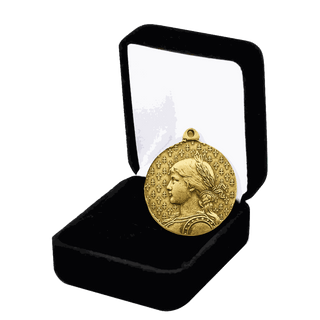 Vintage Yellow Bronze St. Joan of Arc Medal, Large