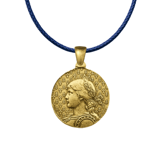 Vintage Yellow Bronze St. Joan of Arc Medal, Large