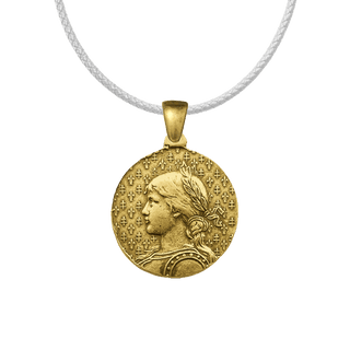 Vintage Yellow Bronze St. Joan of Arc Medal, Large