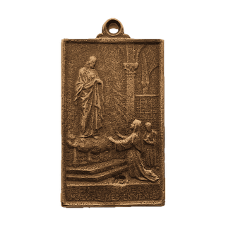 Vintage Bronze I Am the Immaculate Conception Plaque Medal — reverse