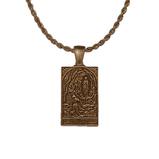 Vintage Bronze I Am the Immaculate Conception Plaque Medal