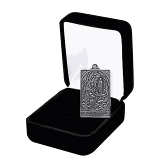 Vintage White Bronze I Am the Immaculate Conception Plaque Medal
