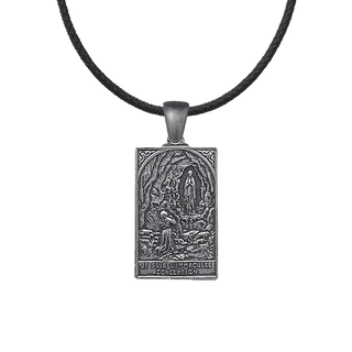 Vintage White Bronze I Am the Immaculate Conception Plaque Medal