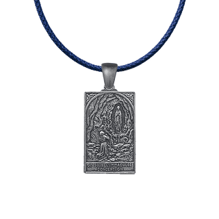 Vintage White Bronze I Am the Immaculate Conception Plaque Medal