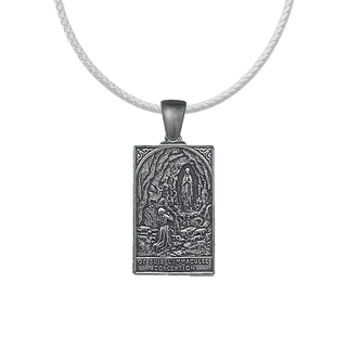 Vintage White Bronze I Am the Immaculate Conception Plaque Medal
