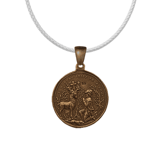 Vintage Bronze St. Hubert and St. Anthony of Padua Medal