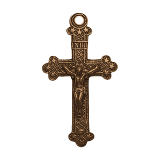 Vintage Bronze Ornate Crucifix with Stars