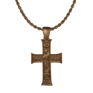 Vintage Bronze Art Nouveau St. Francis Blessing Cross
