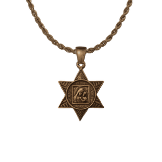 Vintage Bronze Our Lady of Good Counsel and St. Rita Star Medal