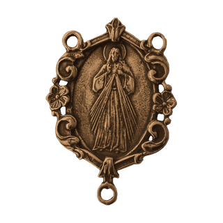 Vintage Bronze Divine Mercy Rosary Center