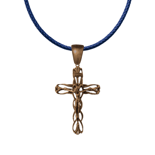 Vintage Bronze Art Nouveau Lily Crucifix
