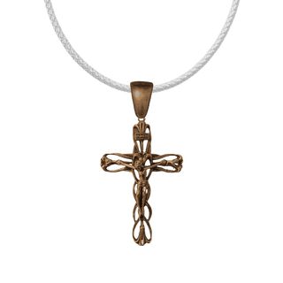 Vintage Bronze Art Nouveau Lily Crucifix