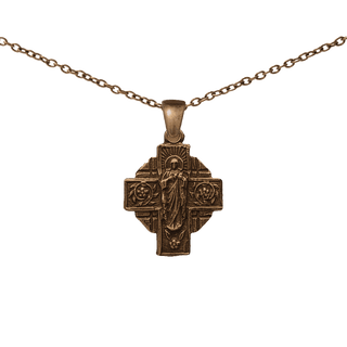 Vintage Bronze Our Lady of Mount Carmel Scapular Cross