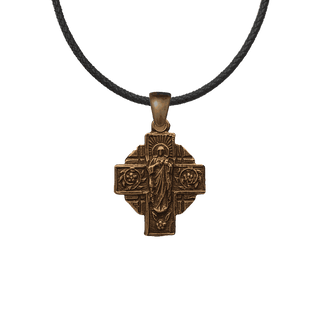 Vintage Bronze Our Lady of Mount Carmel Scapular Cross