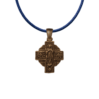Vintage Bronze Our Lady of Mount Carmel Scapular Cross