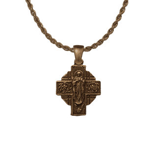 Vintage Bronze Our Lady of Mount Carmel Scapular Cross