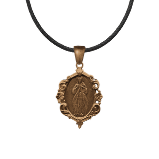 Vintage Bronze Divine Mercy Medal, Jesus I Trust in You