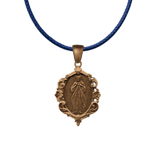 Vintage Bronze Divine Mercy Medal, Jesus I Trust in You