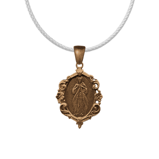 Vintage Bronze Divine Mercy Medal, Jesus I Trust in You