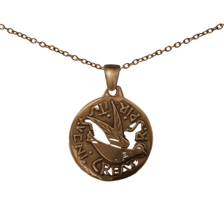 Vintage Bronze Veni Creator Spiritus Dove Medal