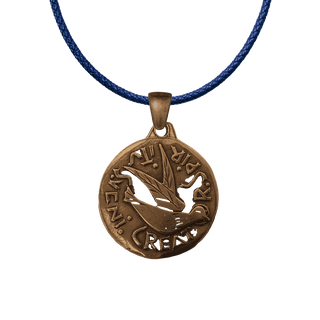 Vintage Bronze Veni Creator Spiritus Dove Medal