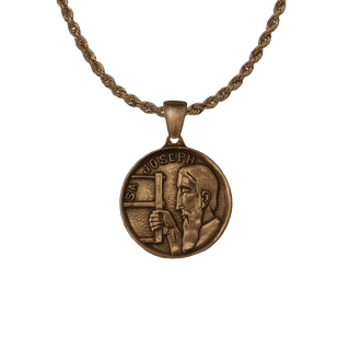 Vintage Bronze St. Joseph the Worker Medal