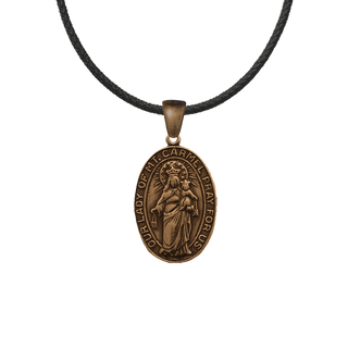 Vintage Bronze Our Lady of Mount Carmel Scapular Medal