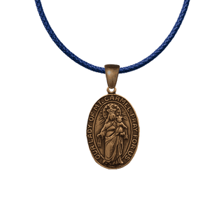 Vintage Bronze Our Lady of Mount Carmel Scapular Medal
