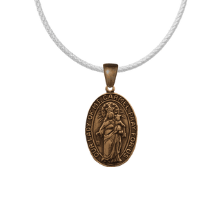 Vintage Bronze Our Lady of Mount Carmel Scapular Medal
