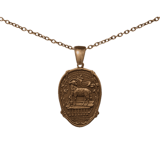 Vintage Bronze Agnus Dei and He Is Risen Easter Medal