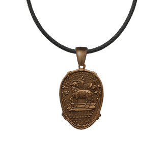 Vintage Bronze Agnus Dei and He Is Risen Easter Medal