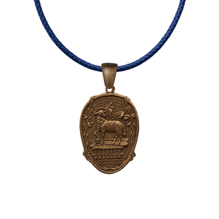 Vintage Bronze Agnus Dei and He Is Risen Easter Medal