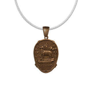 Vintage Bronze Agnus Dei and He Is Risen Easter Medal