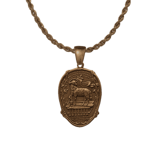 Vintage Bronze Agnus Dei and He Is Risen Easter Medal