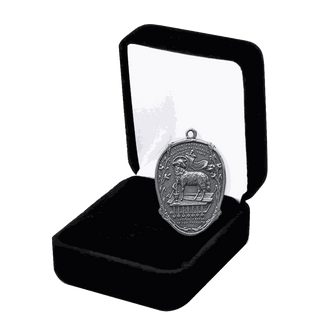 Vintage White Bronze Agnus Dei and He Is Risen Easter Medal