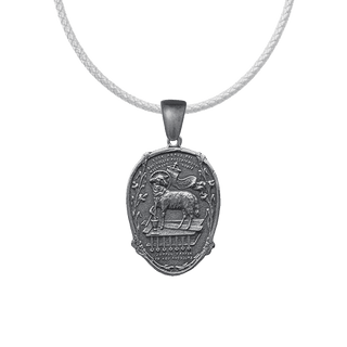 Vintage White Bronze Agnus Dei and He Is Risen Easter Medal