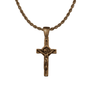 Vintage Bronze St. Benedict Crucifix, Small