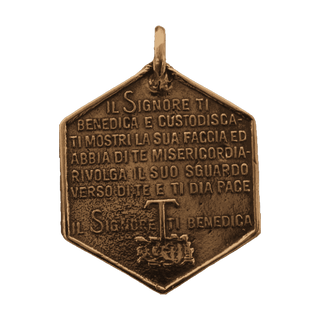 Vintage Bronze St. Francis Blessing Medal — reverse