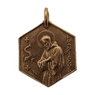 Vintage Bronze St. Francis Blessing Medal