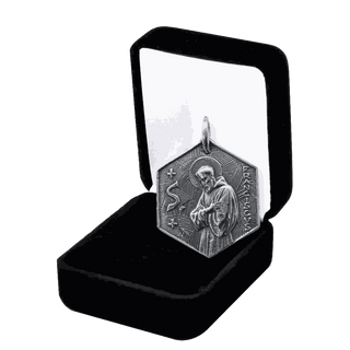 Vintage White Bronze St. Francis Blessing Medal