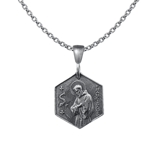 Vintage White Bronze St. Francis Blessing Medal