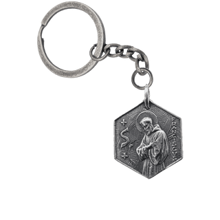 Vintage White Bronze St. Francis Blessing Medal