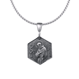 Vintage White Bronze St. Francis Blessing Medal