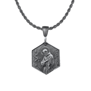 Vintage White Bronze St. Francis Blessing Medal